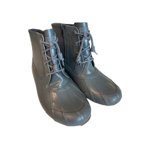 Sperry Top-Sider Womens Saltwater Duck Boots Nylon Waterproof Gray Size 8